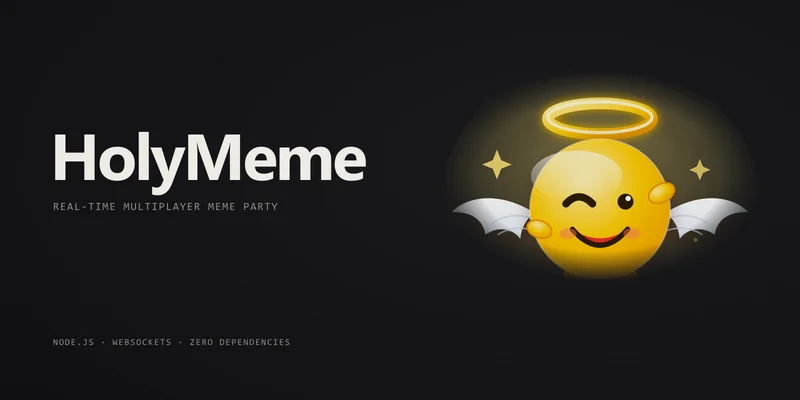 HolyMeme: an angel emoji with a halo and wings next to the game's name.